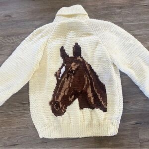 Vintage horse pattern knit sweater